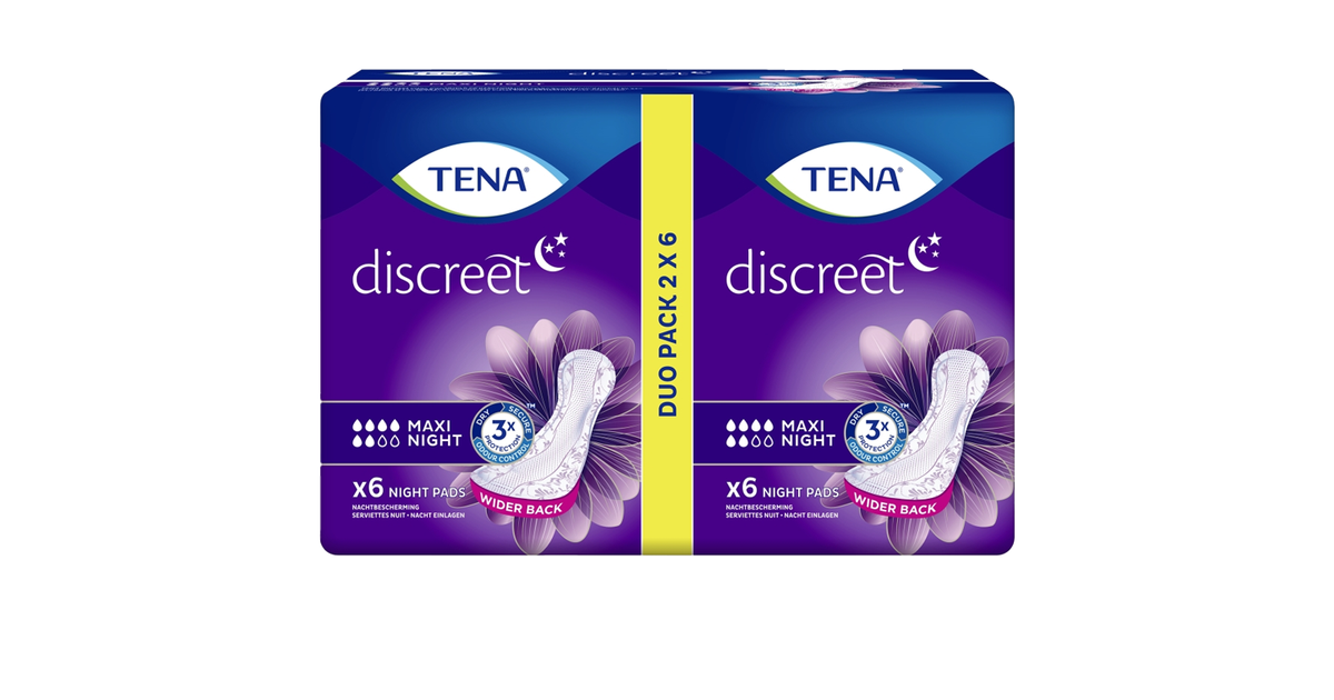 TENA Discreet Maxi Night  Night time incontinence pad for women