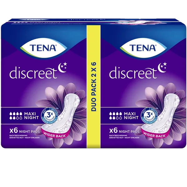 TENA Discreet Maxi Night Duo Pack of 6 (12)