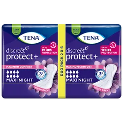 TENA Discreet Protect+ Maxi Night Duo Pack of 6 (12)