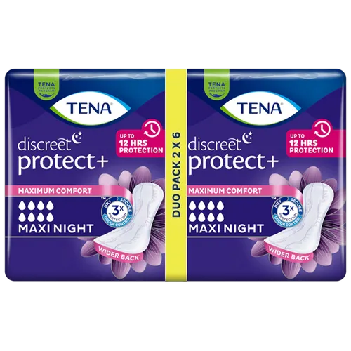 TENA Discreet Protect+ Maxi Night Duo Pack of 6 (12)