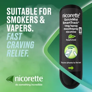 Nicorette® QuickMist SmartTrack 1mg/Spray Mouthspray Nicotine Freshmint 2 x 150 Spray (Stop Smoking Aid)