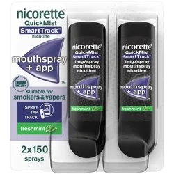 Nicorette® QuickMist SmartTrack 1mg/Spray Mouthspray Nicotine Freshmint 2 x 150 Spray (Stop Smoking Aid)