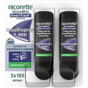 Nicorette® QuickMist SmartTrack 1mg/Spray Mouthspray Nicotine Freshmint 2 x 150 Spray (Stop Smoking Aid)