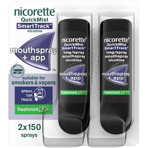 Nicorette® QuickMist SmartTrack 1mg/Spray Mouthspray Nicotine Freshmint 2 x 150 Spray (Stop Smoking Aid)