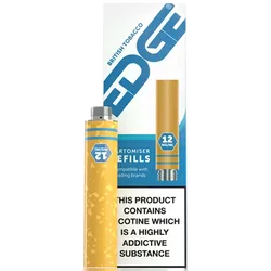 EDGE Cartomiser Refills 12mg British Tobacco Flavour Pack of 3