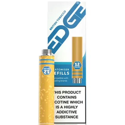 EDGE Cartomiser Refills 12mg British Tobacco Flavour Pack of 3