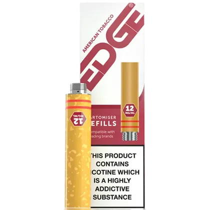 EDGE Cartomiser Refills 12mg American Tobacco Flavour Pack of 3