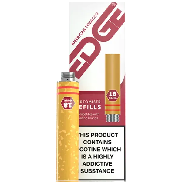 EDGE Cartomiser Refills 18mg American Tobacco Flavour Pack of 3