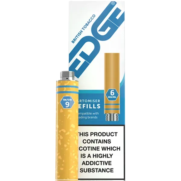 EDGE Cartomiser Refills 6mg British Tobacco Flavour Pack of 3 (10 Packs)