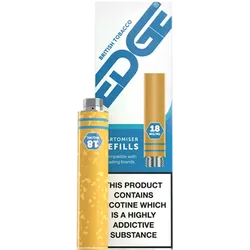 EDGE Cartomiser Refills 18mg British Tobacco Flavour Pack of 3 (30 Packs)
