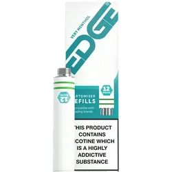 EDGE Cartomiser Refills 12mg Very Menthol Flavour Pack of 3 (10 Packs)