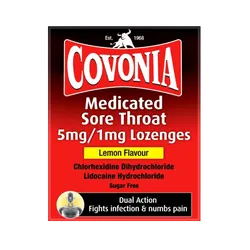 Covonia Medicated Sore Throat Lozenges Lemon Pack of 36