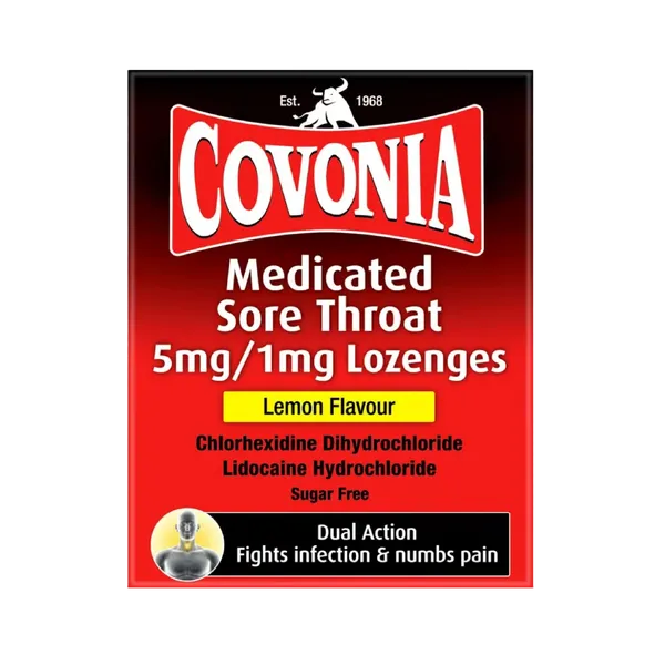 Covonia Medicated Sore Throat Lozenges Lemon Pack of 36