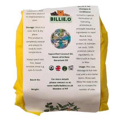 Fur Babies Billie.O Cat Beauty Nourishing Shampoo Conditioning Bar 30g