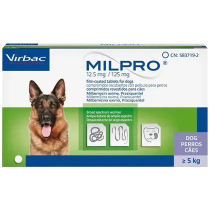Milpro for Dogs Tablet 12.5mg/125mg