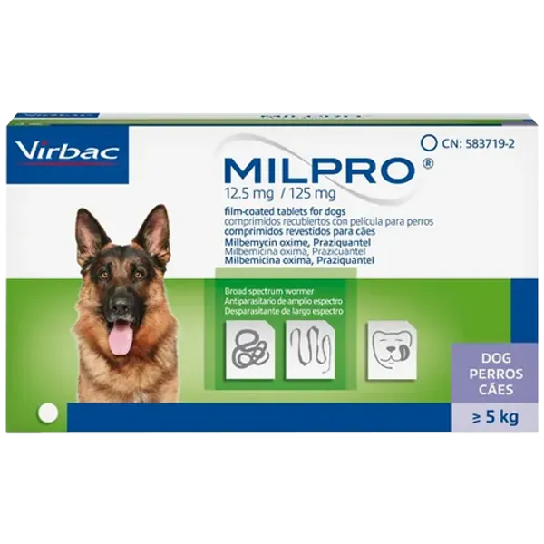 Milpro for Dogs Tablet 12.5mg/125mg