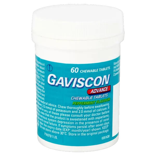 Gaviscon Advance Peppermint Chewable Tablets Pack of 60