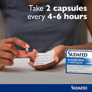 Sudafed Blocked Nose & Sinus Capsules Pack of 16