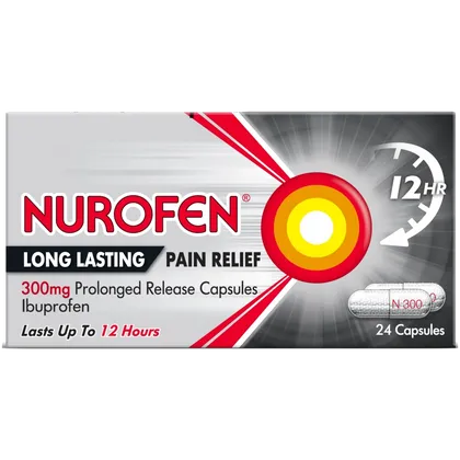 Nurofen Long Lasting Pain Relief 300mg Capsules Pack of 24