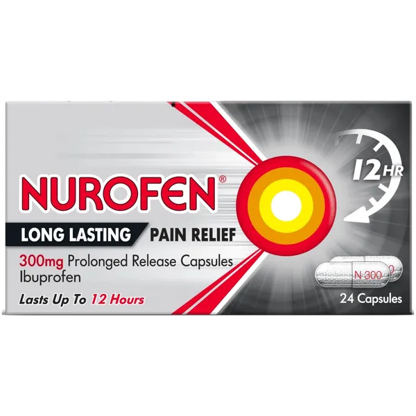 Nurofen Long Lasting Pain Relief 300mg Capsules Pack of 24