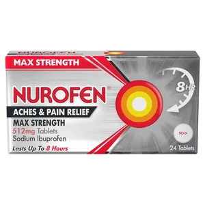 Nurofen Max Strength Joint & Back Pain 512mg Tablets Pack of 24
