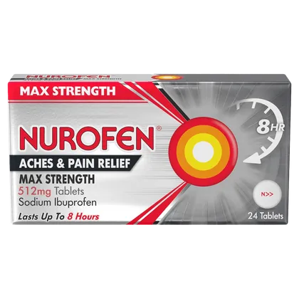 Nurofen Max Strength Joint & Back Pain 512mg Tablets Pack of 24