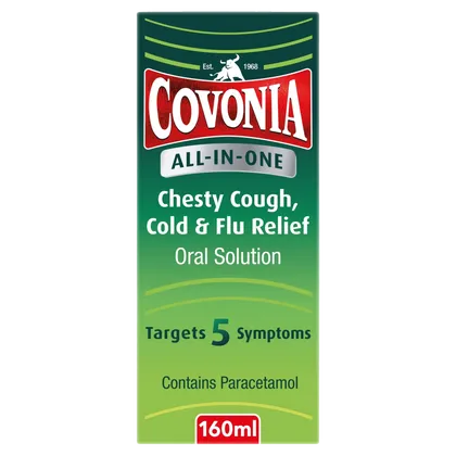 Covonia All-In-One Chesty Cough, Cold & Flu Relief Oral Solution 160ml