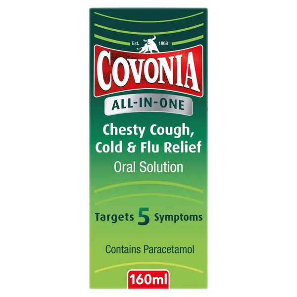 Covonia All-In-One Chesty Cough, Cold & Flu Relief Oral Solution 160ml