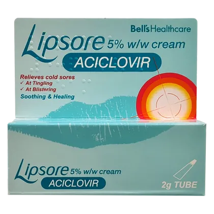 Lipsore 5% w/w Cold Sore Cream 2g (Aciclovir)