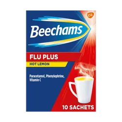 Beechams Flu Plus Hot Lemon Sachets Pack of 10