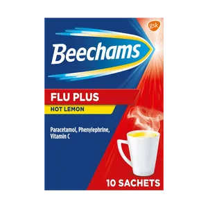 Beechams Flu Plus Hot Lemon Sachets Pack of 10