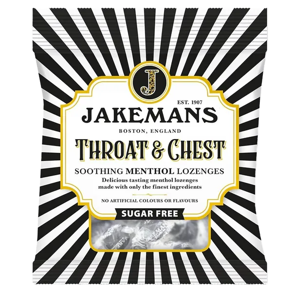 Jakemans Cough Sweets Throat & Chest Menthol Sugar Free 50g