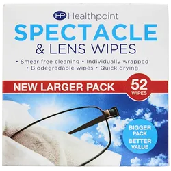 Healthpoint Spectacle & Lens Wipes Pack of 52