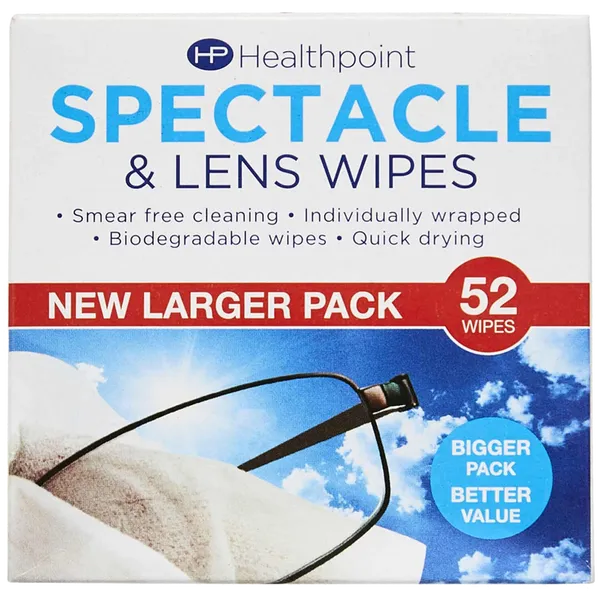 Healthpoint Spectacle & Lens Wipes Pack of 52