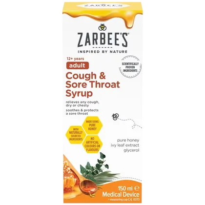 Zarbee's Adult Cough & Sore Throat Syrup 150ml