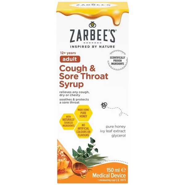 Zarbee's Adult Cough & Sore Throat Syrup 150ml