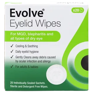 Evolve Eyelid Wipes Pack of 20