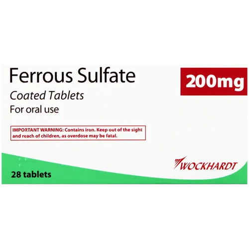 Ferrous Sulfate 200mg Coated Tablets Pack of 28