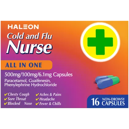 Cold and Flu Nurse All in One Capsules Pack of 16