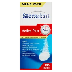 Steradent Active Plus Tablets Pack of 136