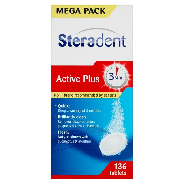 Steradent Active Plus Tablets Pack of 136