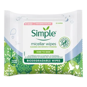 Simple Micellar Cleansing Wipes Pack of 20