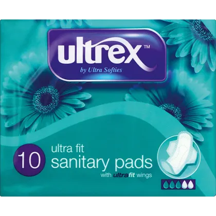 Ultrex Ultra Fit Sanitary Pads with Wings Pack of 10