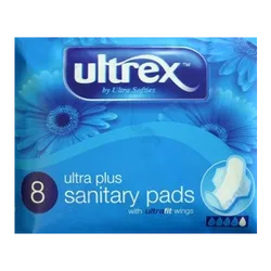 Ultrex Ultra Plus Sanitary Pads with Wings Pack of 8