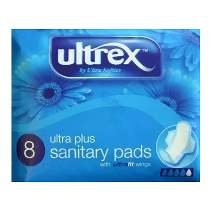 Ultrex Ultra Plus Sanitary Pads with Wings Pack of 8