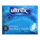 Ultrex Ultra Plus Sanitary Pads with Wings Pack of 8