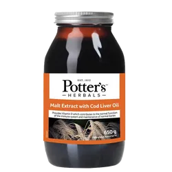 Potters Malt Extract with Cod Liver Oil Butterscotch Flavour 650g