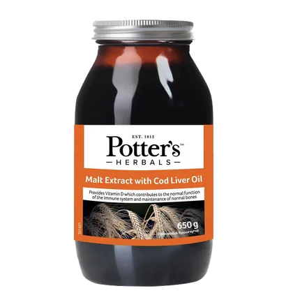 Potters Malt Extract with Cod Liver Oil Butterscotch Flavour 650g