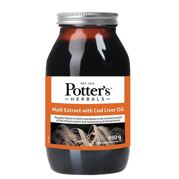 Potters Malt Extract with Cod Liver Oil Butterscotch Flavour 650g