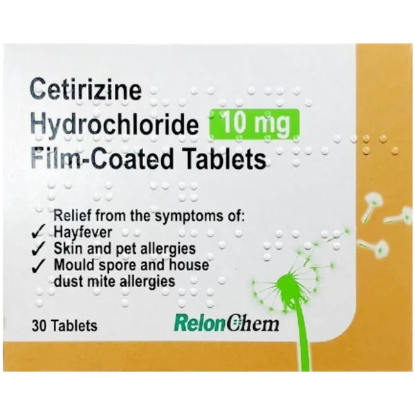 Cetirizine Hydrochloride 10mg Tablets Pack of 30